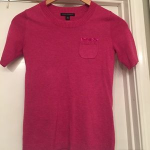 Banana Republic hot pink short sleeve sweater